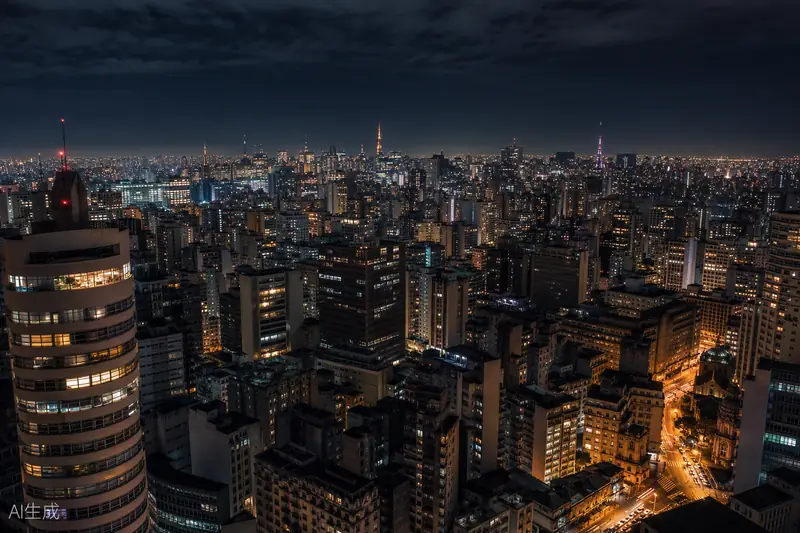 São Paulo à noite, mar de luzes